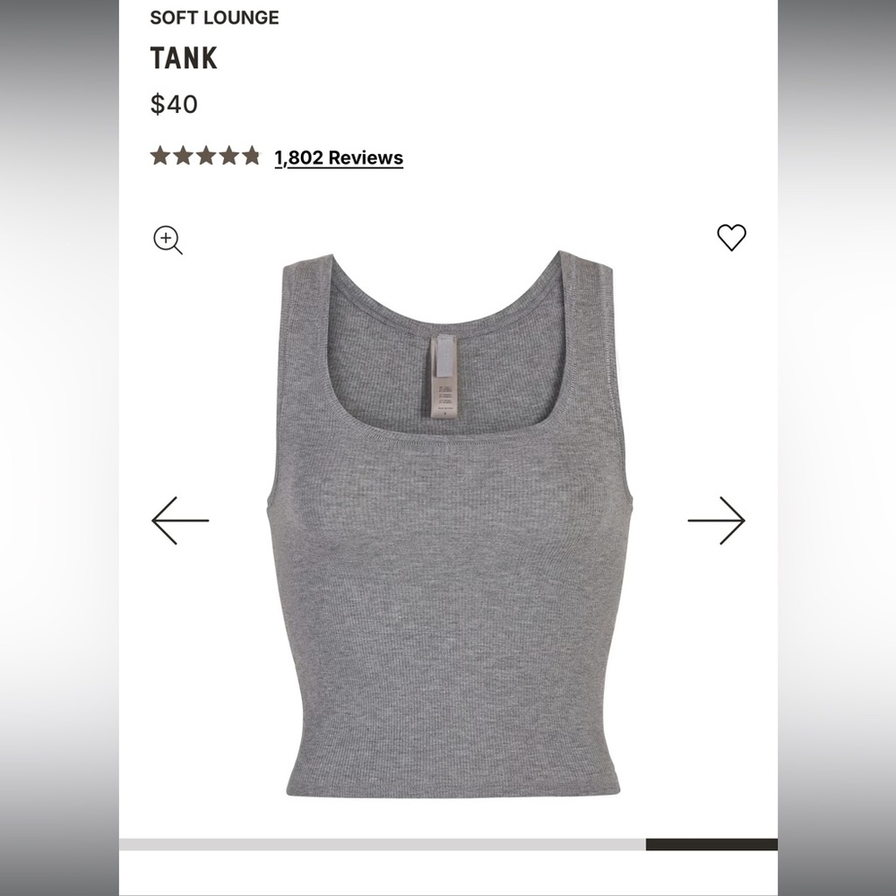 SKIMS Soft Lounge Gray Tank Top